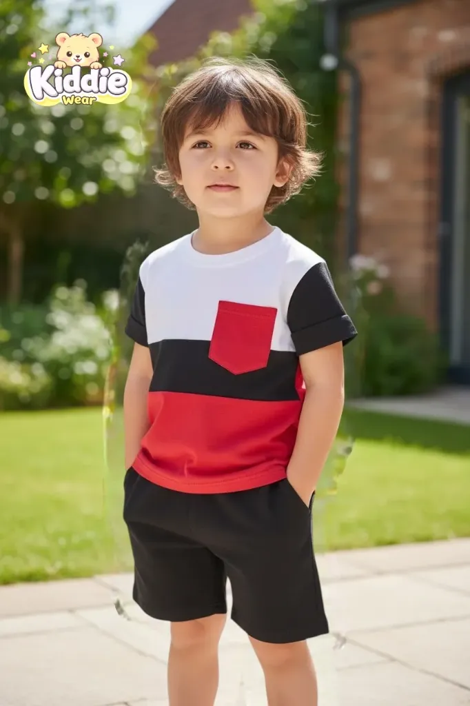 طقم 2 قطعه بولو نصف كم (Red, 0 – 6M)